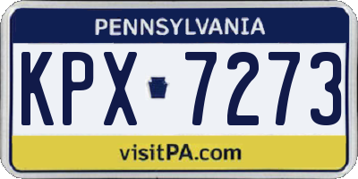 PA license plate KPX7273
