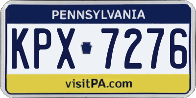PA license plate KPX7276