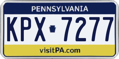 PA license plate KPX7277
