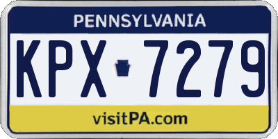 PA license plate KPX7279