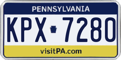 PA license plate KPX7280