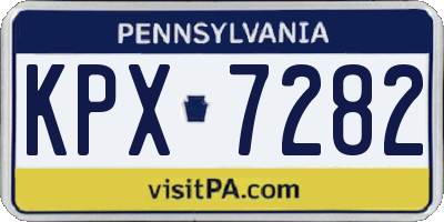 PA license plate KPX7282