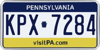 PA license plate KPX7284