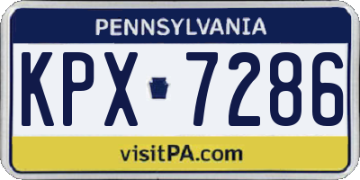 PA license plate KPX7286