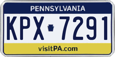 PA license plate KPX7291