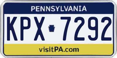 PA license plate KPX7292