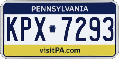 PA license plate KPX7293