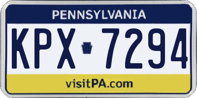 PA license plate KPX7294