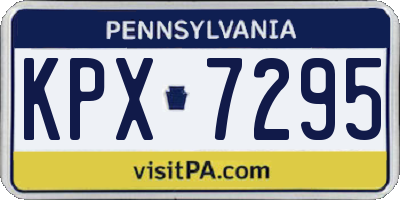 PA license plate KPX7295