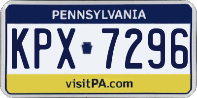 PA license plate KPX7296