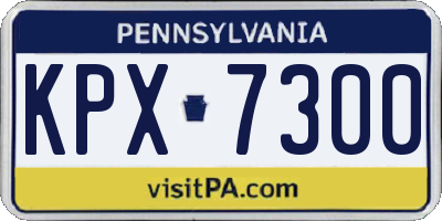 PA license plate KPX7300