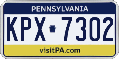 PA license plate KPX7302