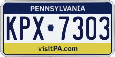 PA license plate KPX7303