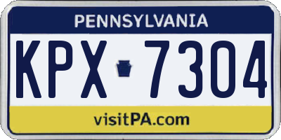 PA license plate KPX7304
