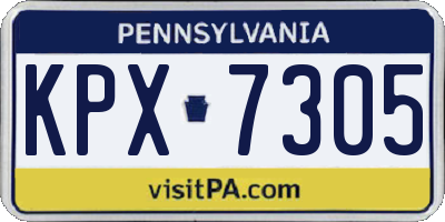 PA license plate KPX7305