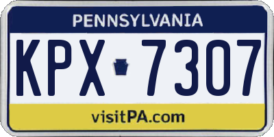 PA license plate KPX7307