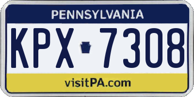 PA license plate KPX7308