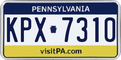 PA license plate KPX7310