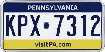 PA license plate KPX7312