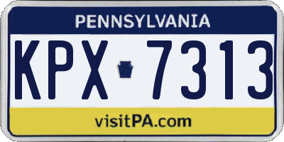 PA license plate KPX7313