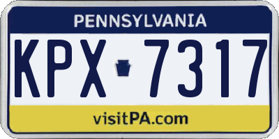 PA license plate KPX7317