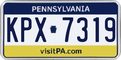 PA license plate KPX7319