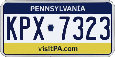 PA license plate KPX7323