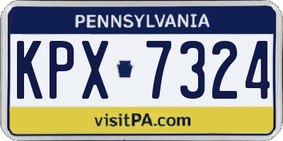 PA license plate KPX7324