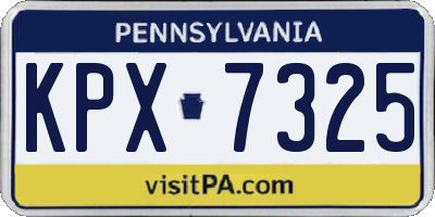 PA license plate KPX7325