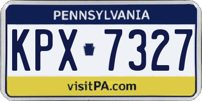 PA license plate KPX7327