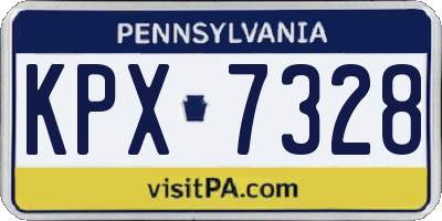 PA license plate KPX7328