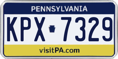 PA license plate KPX7329