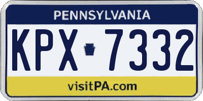 PA license plate KPX7332