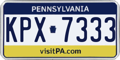 PA license plate KPX7333