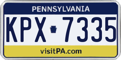 PA license plate KPX7335