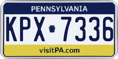 PA license plate KPX7336