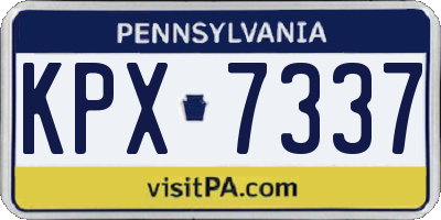 PA license plate KPX7337