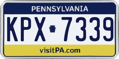 PA license plate KPX7339