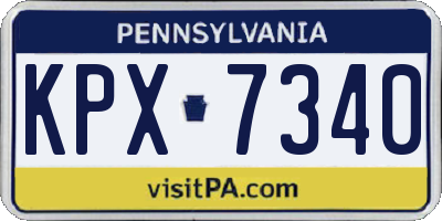PA license plate KPX7340