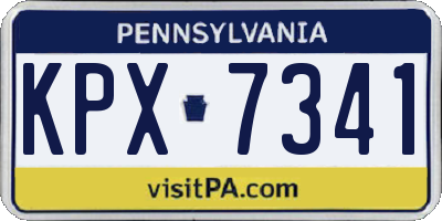 PA license plate KPX7341