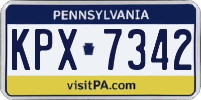 PA license plate KPX7342
