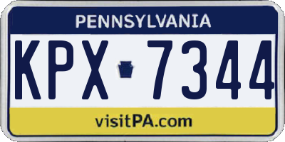PA license plate KPX7344