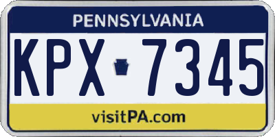 PA license plate KPX7345