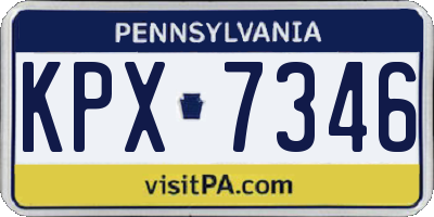 PA license plate KPX7346