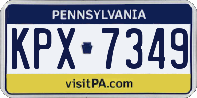 PA license plate KPX7349