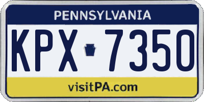 PA license plate KPX7350
