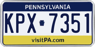PA license plate KPX7351