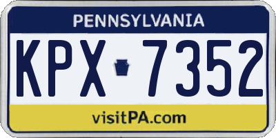 PA license plate KPX7352