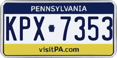 PA license plate KPX7353