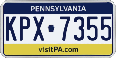 PA license plate KPX7355